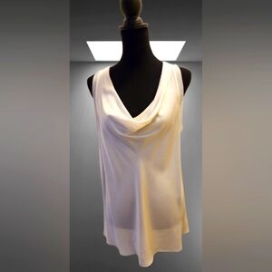 Theory Silk Cowl Neck Blouse - Off-white Large